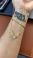 Gold Crystal Leaf Vine Necklace