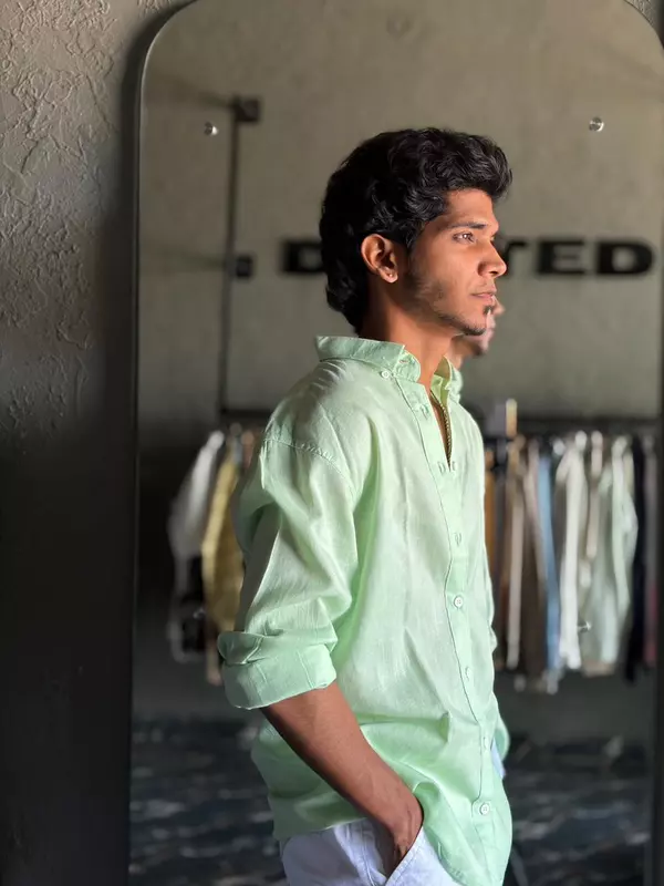 Mint serenity linen shirt