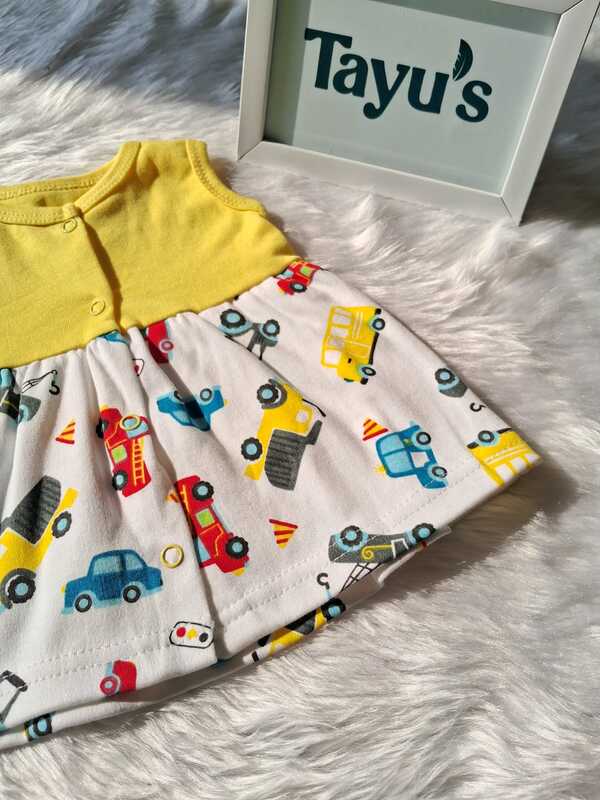 Cotton Button Frocks Combo-Pack of 3