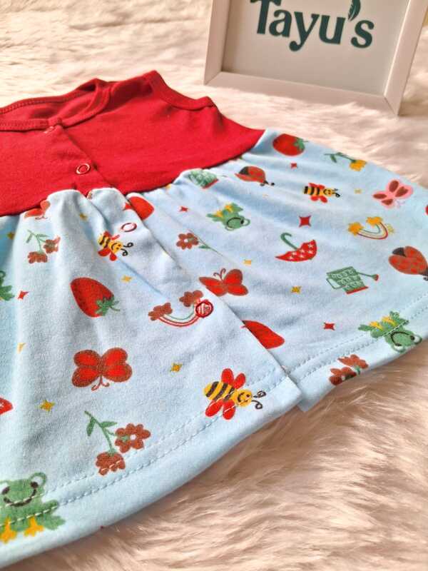 Cotton Button Frocks Combo-Pack of 3