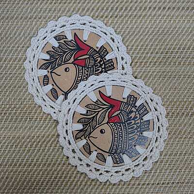 Madhubani Coasters Fish