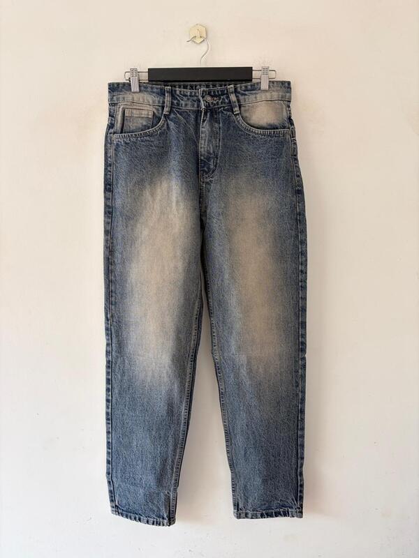 Dusty blue faded momfit jeans