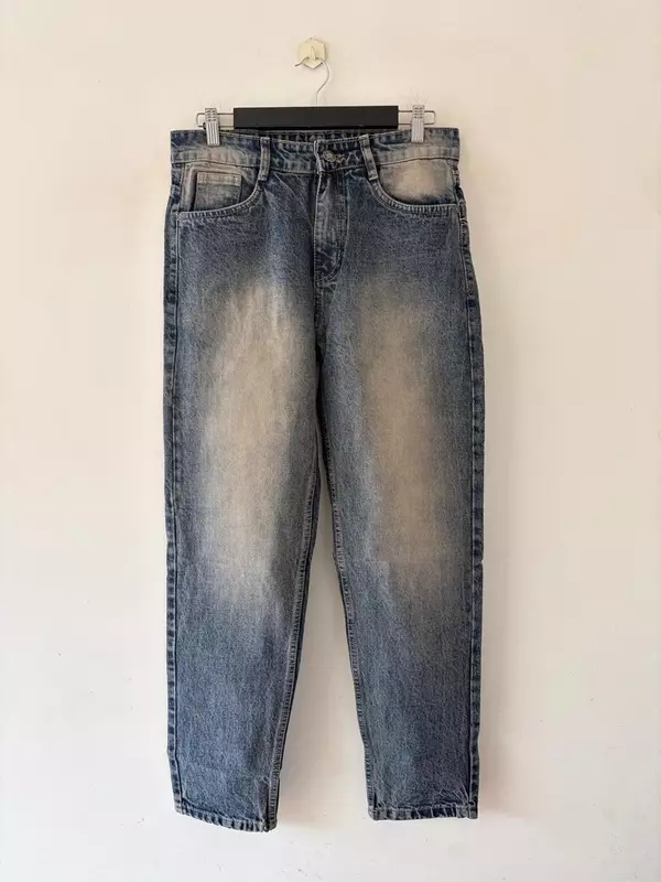 Dusty blue faded momfit jeans