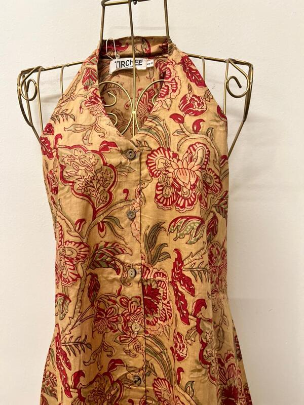 Cyra's Racer Back Dress - Cream & Flowers