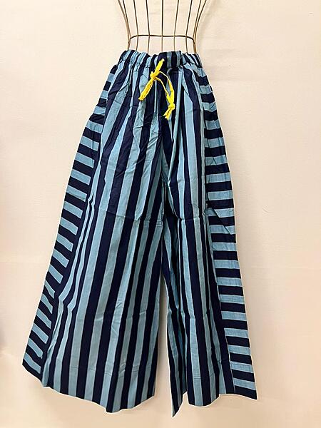 Anya's Flared Lounge pants - Blue & Blue Stripes