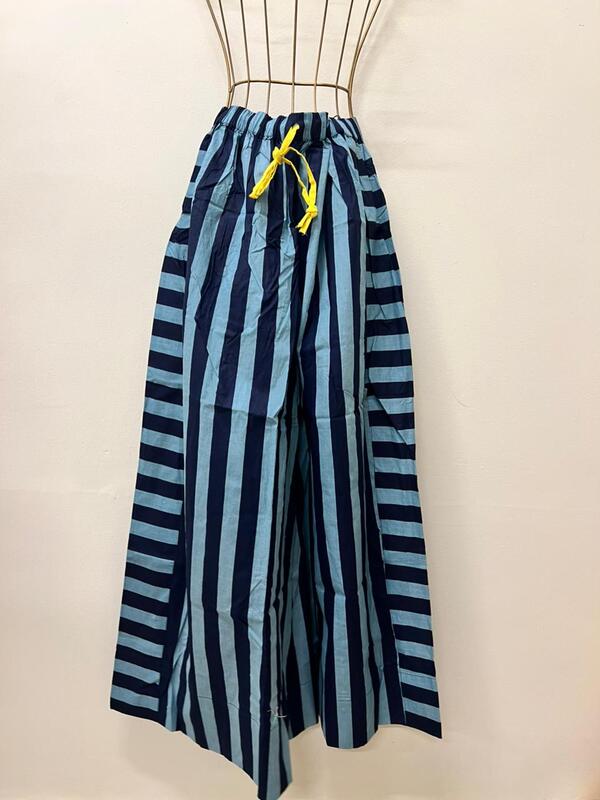 Anya's Flared Lounge pants - Blue & Blue Stripes