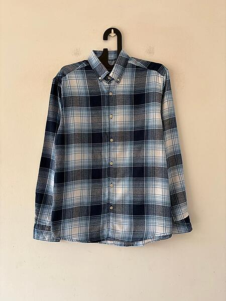 Steel blue & frost grey flannels