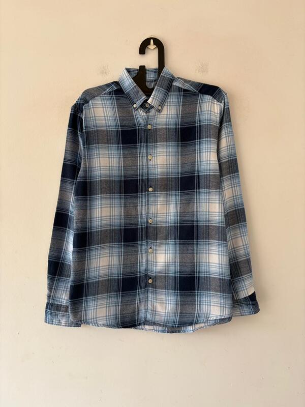 Steel blue & frost grey flannels