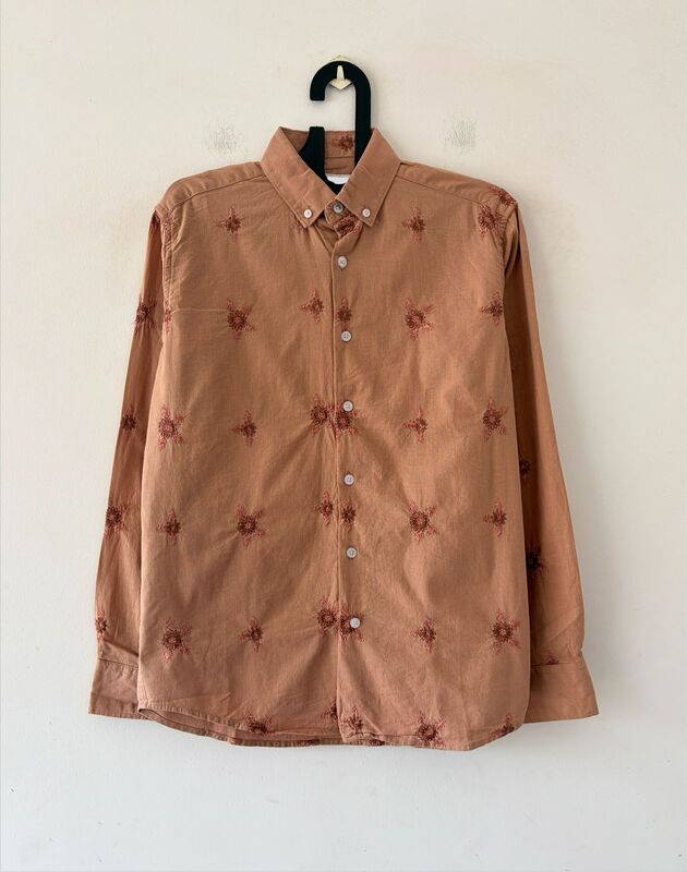 Peach starburst embroidered shirt