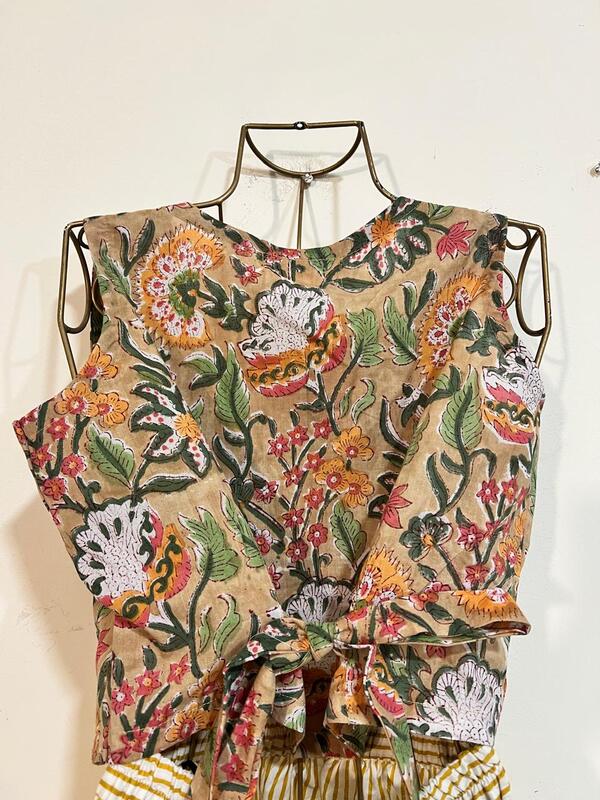 Nutan's princess top and straight skirt set - Mustard & Mustard Skirt