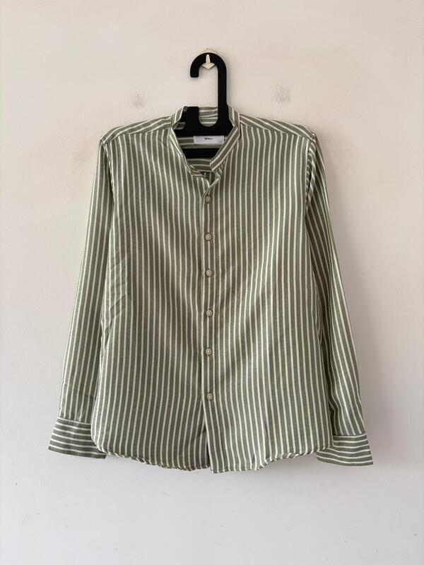 Olive luxe striped mandarin