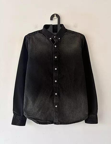 Shadow wash denim shirt