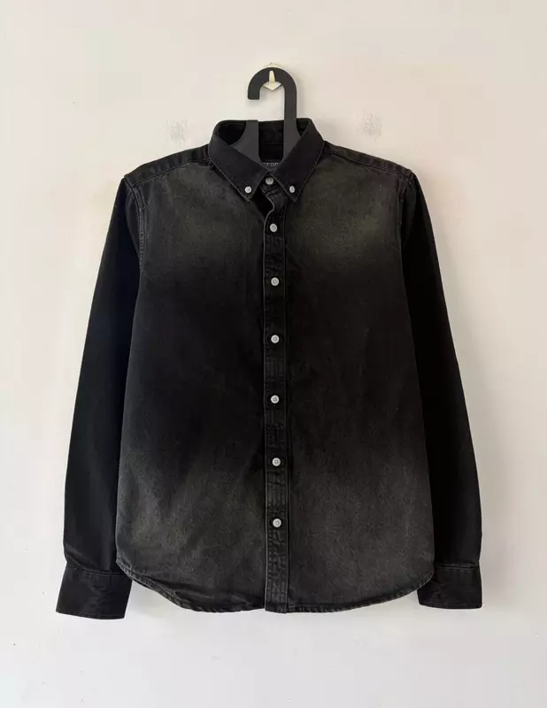 Shadow wash denim shirt