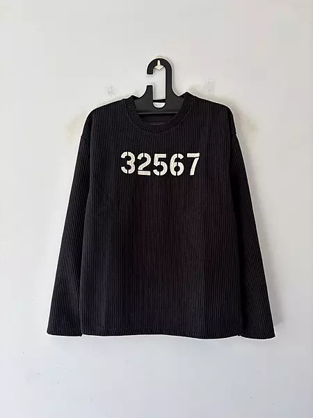 Dark navy waffle-knit sweatshirt