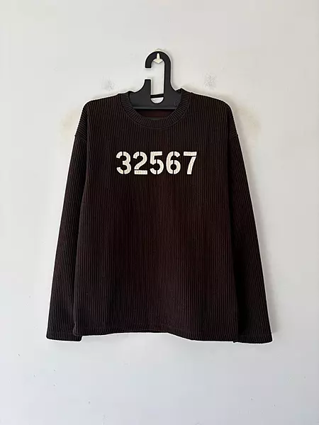 Chocolate waffle-knit sweatshirt