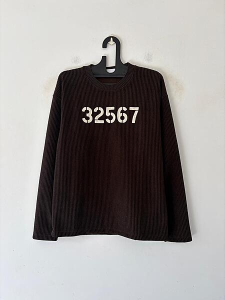 Chocolate waffle-knit sweatshirt