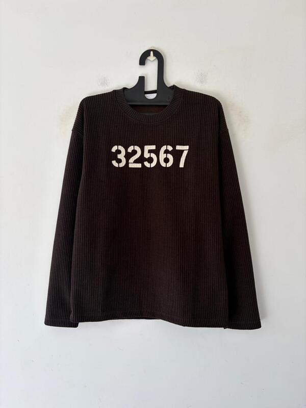 Chocolate waffle-knit sweatshirt