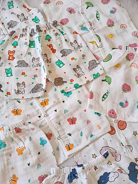 Muslin Jabla set combo-Pack of 6