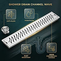 Wave Shower Drain Channel