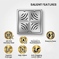 Hinges Square Floor Drain