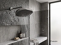 ) Quadra (Black) 10x14 10x14 Premium ABS Shower Head