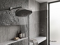 ) Quadra (Black) 10x14 10x14 Premium ABS Shower Head