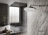 Quadra (White) 10x14 Premium ABS Shower Head