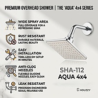 Aqua 4x4 Shower with Arm 9 Inch