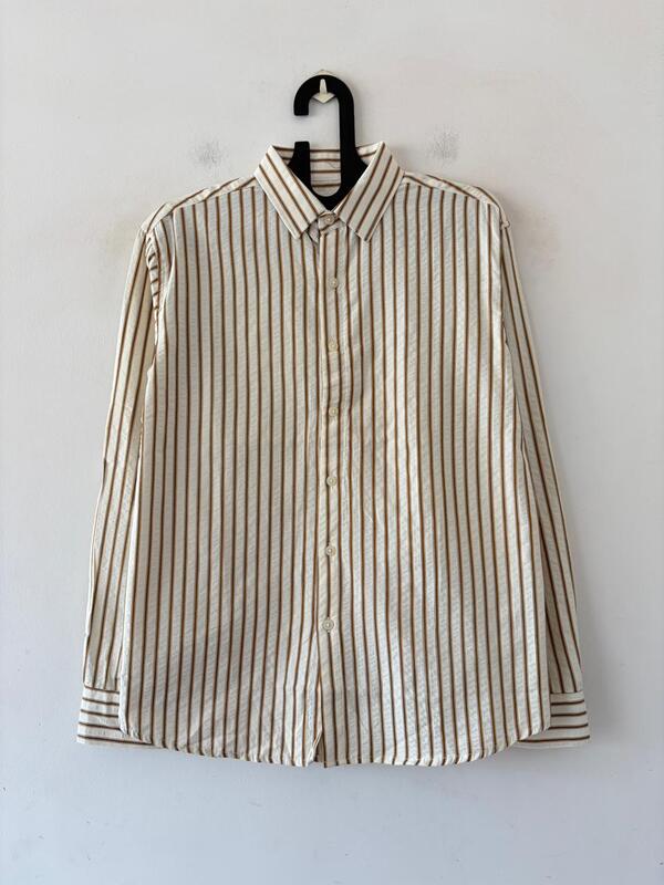 Chestnut textured stripes shirt