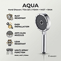 AQUA – Premium ABS Hand Shower Set (Foam + Mist + Rain)