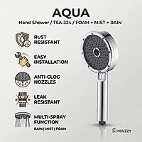 AQUA – Premium ABS Hand Shower Set (Foam + Mist + Rain)