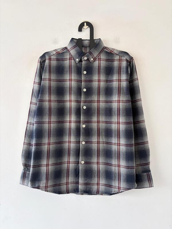 Midnight navy & ember check shirt