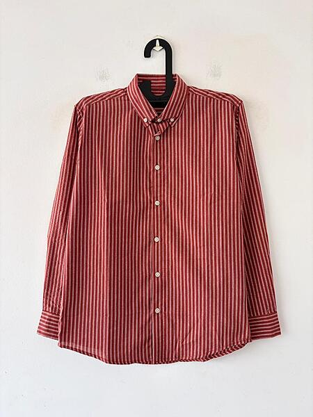 Crimson textured stripes shirt