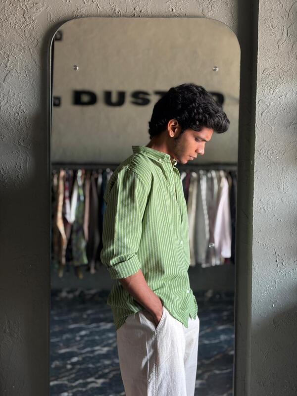 Verdant textured stripes shirt