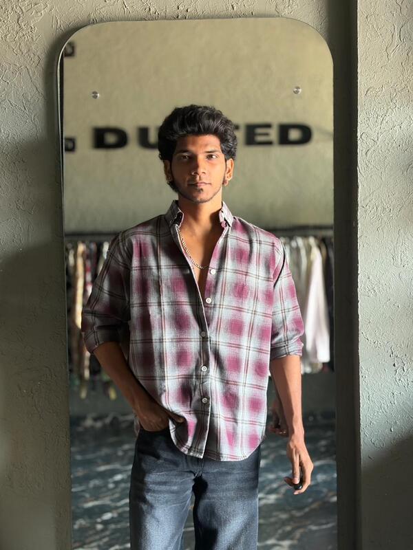 Garnet plum & smoke check shirt