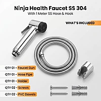 Ninja (Black) Health Faucet (S.S. 304) – 1 Meter Chain Set