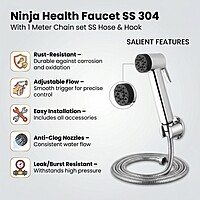 Ninja (Black) Health Faucet (S.S. 304) – 1 Meter Chain Set