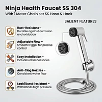 Ninja (Black) Health Faucet (S.S. 304) – 1 Meter Chain Set