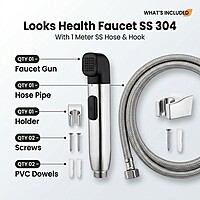 Looks (Black) Health Faucet (S.S. 304) – 1 Meter Chain Set