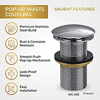 Waste Coupling Pop-Up Chrome (5 Inch )