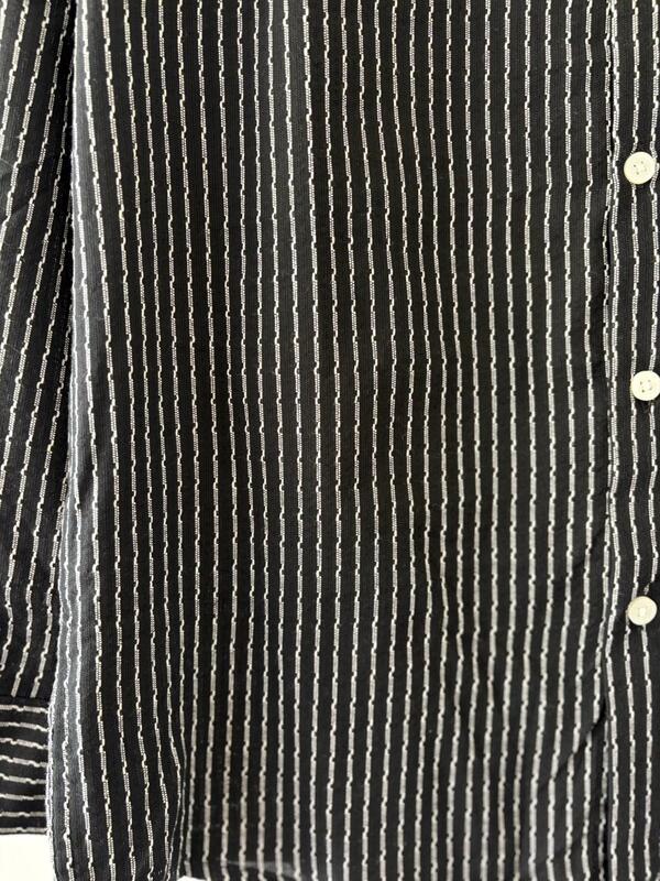 Raven black textured stripes shirt