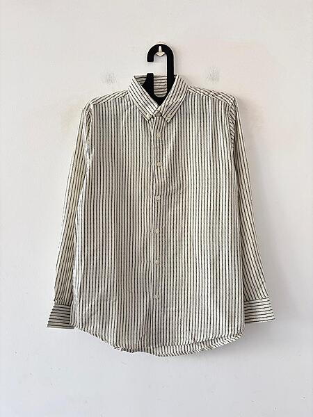 Chalk white textured stripes shirt
