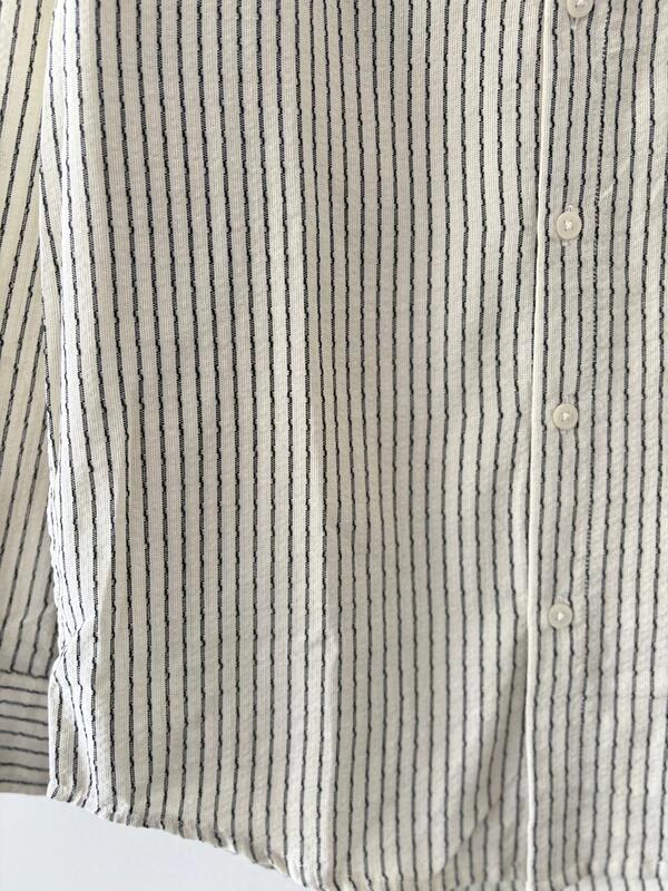 Chalk white textured stripes shirt