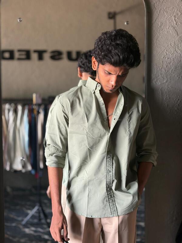 Muted green oxford shirt