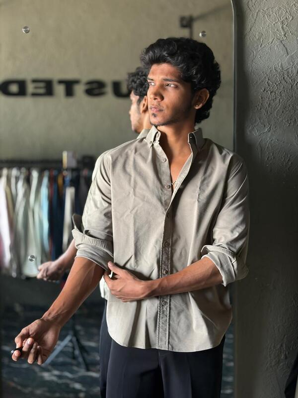 Dusty taupe oxford shirt