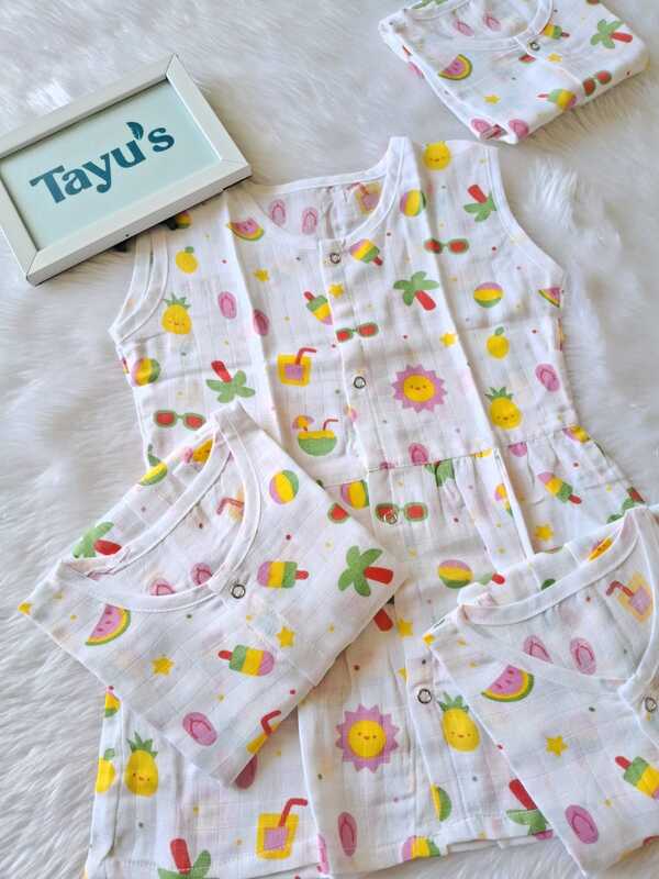 Muslin Frocks pack of 3 combo (6-18 Months )