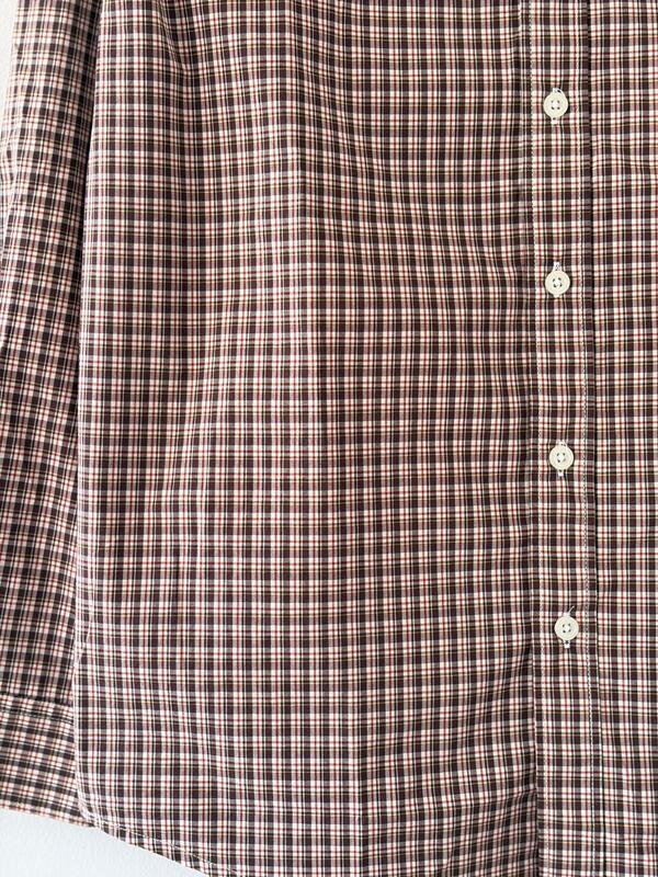 Terra brown micro check shirt