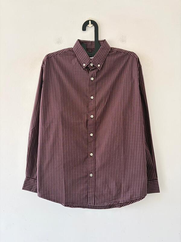 Garnet maroon micro check shirt