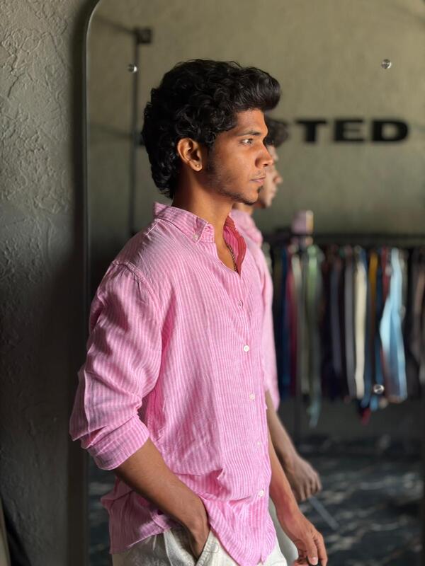 Candy pink stripes shirt