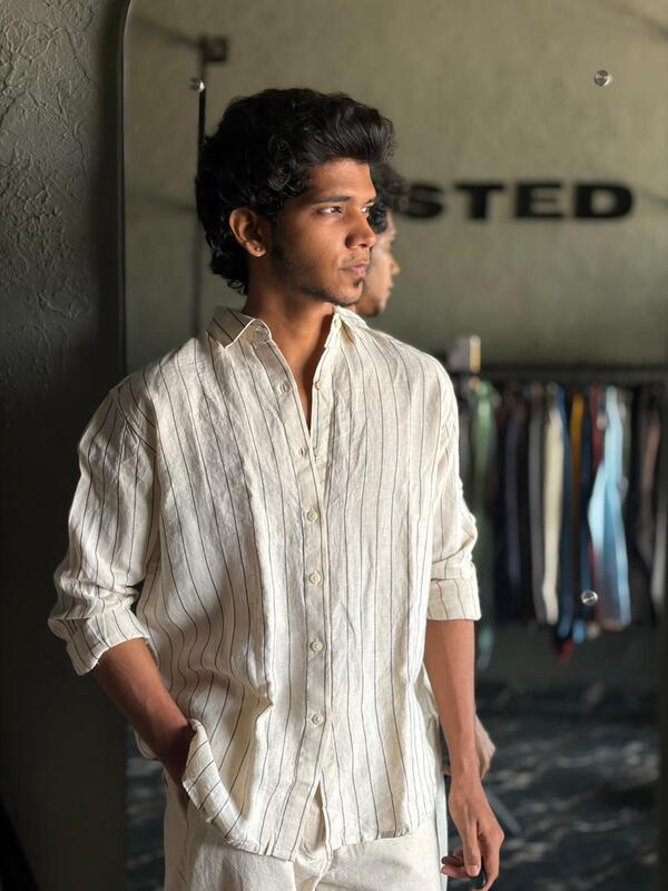 Soft vanilla stripes shirt